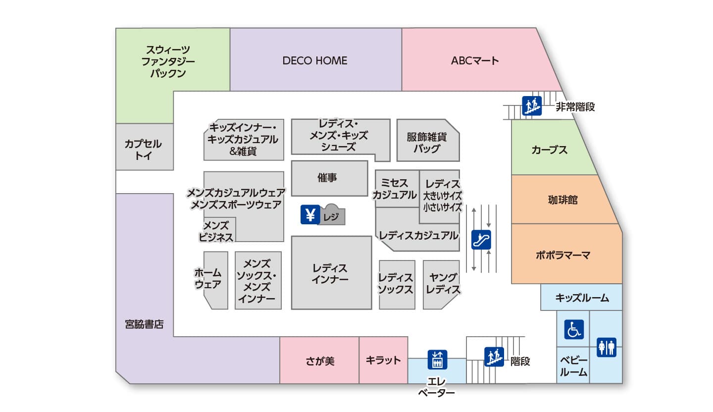 ユニーアピタ金沢文庫店　専門店街　２階フロアマップ